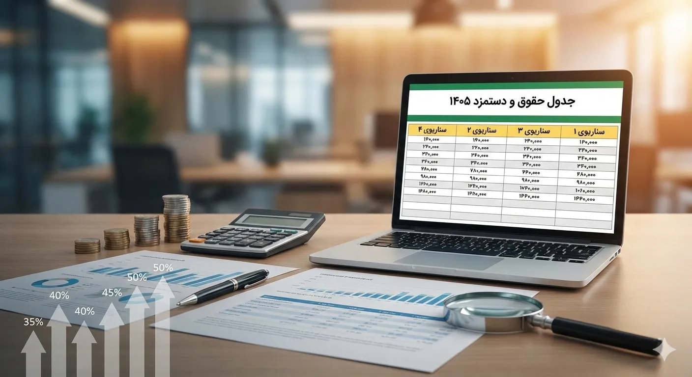 جدول حقوق و دستمزد ۱۴۰۵؛ مبلغ دقیق افزایش حقوق کارگران و کارمندان 1 جدول حقوق و دستمزد 1405